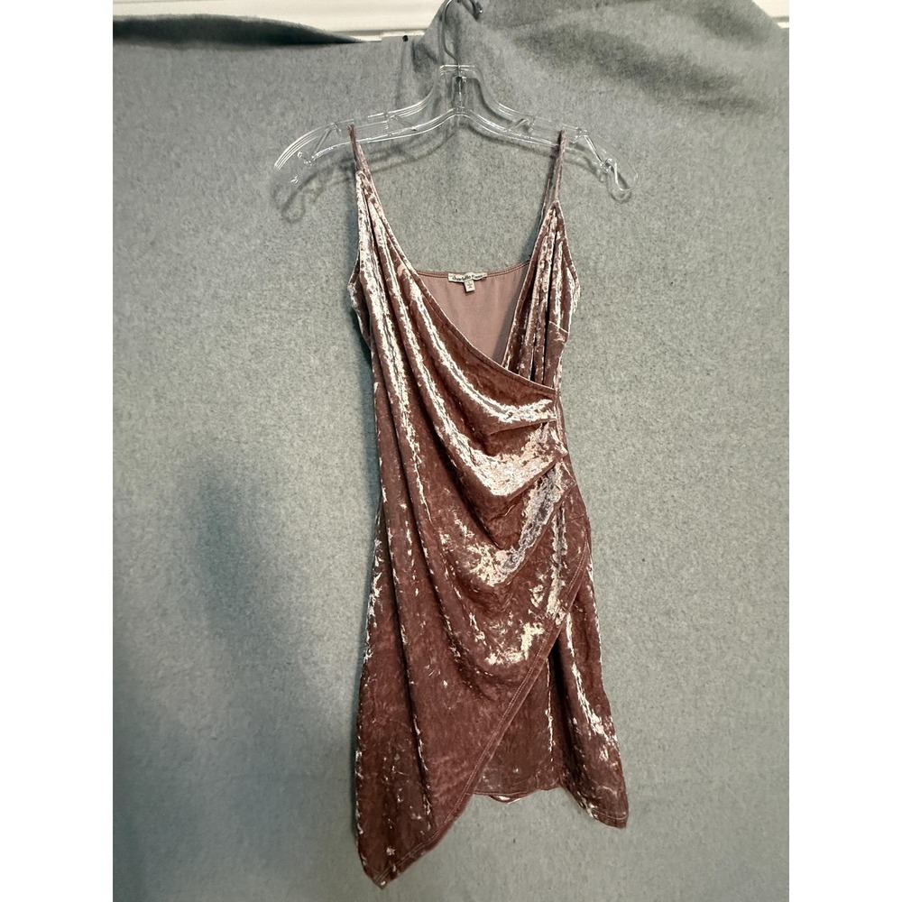Charlotte Russe Dress Womens L Pink Velvet Cowl Neck Asymmetrical Mini Party
